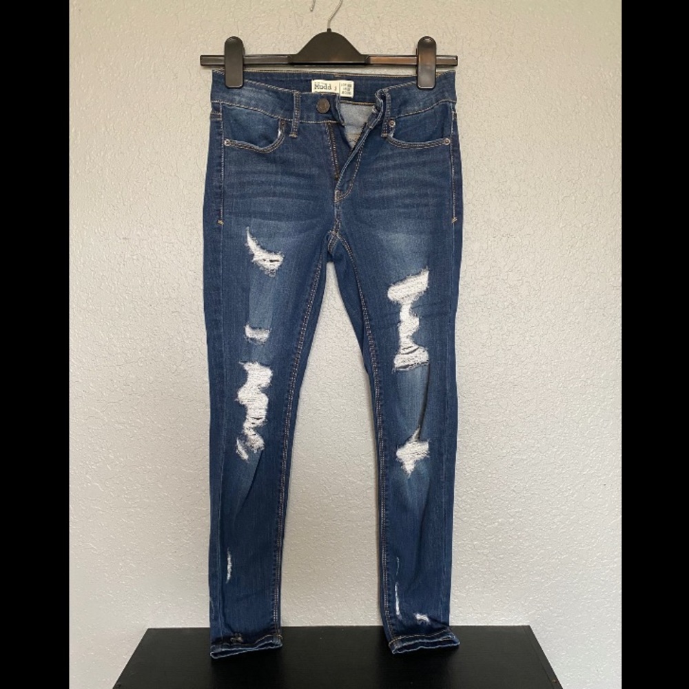 Blue Ripped Skinny Jeans